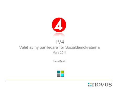 TV4 Valet av ny partiledare för Socialdemokraterna Mars 2011 Irena Busic.