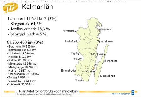 Kalmar län Landareal km2 (3%) Skogsmark 64,5%