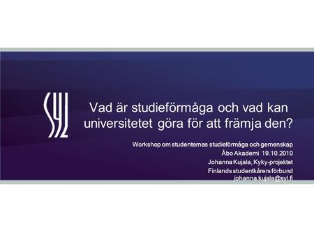 Workshop om studenternas studieförmåga och gemenskap Åbo Akademi