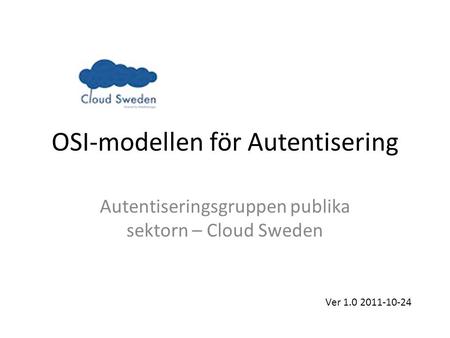 OSI-modellen för Autentisering