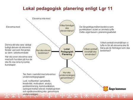 Lokal pedagogisk planering enligt Lgr 11