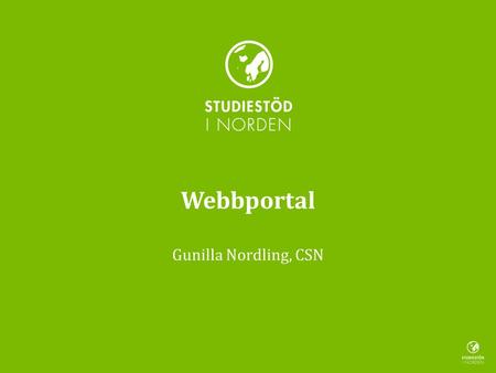Webbportal Gunilla Nordling, CSN.