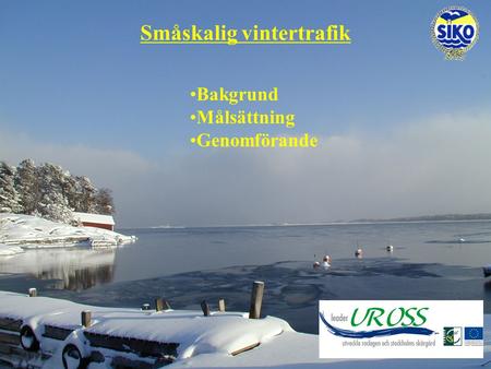 Småskalig vintertrafik Bakgrund Målsättning Genomförande.