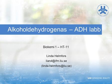Alkoholdehydrogenas – ADH labb