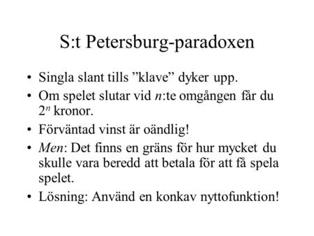 S:t Petersburg-paradoxen