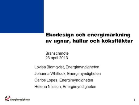 Lovisa Blomqvist, Energimyndigheten