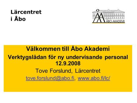 Välkommen till Åbo Akademi