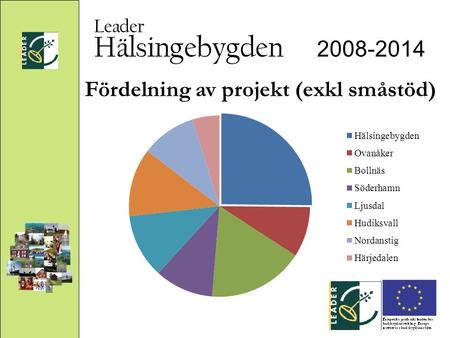 Hälsingebygden 2008-2014 Leader Fördelning av projekt (exkl småstöd)
