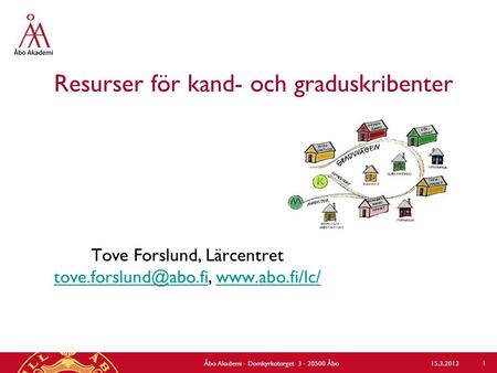 Resurser för kand- och graduskribenter Tove Forslund, Lärcentret  Åbo Akademi -
