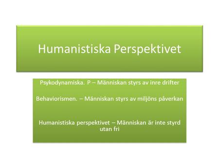 Humanistiska Perspektivet