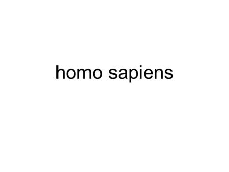Homo sapiens.