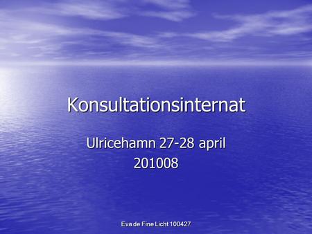 Eva de Fine Licht 100427 Konsultationsinternat Ulricehamn 27-28 april 201008.