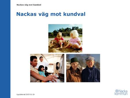 Nackas väg mot kundval Uppdaterad 2003-01-24 Nackas väg mot kundval.