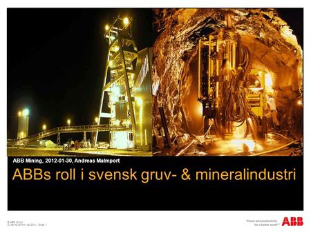 ABBs roll i svensk gruv- & mineralindustri