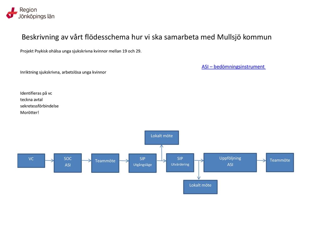 Beskrivning av vårt flödesschema hur vi ska samarbeta med Mullsjö kommun