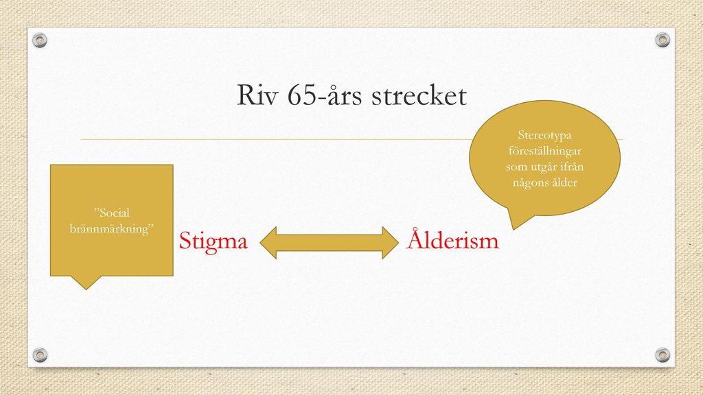 Riv 65-års strecket Stigma Ålderism
