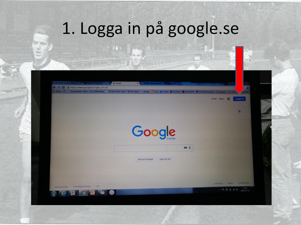 1. Logga in på google.se