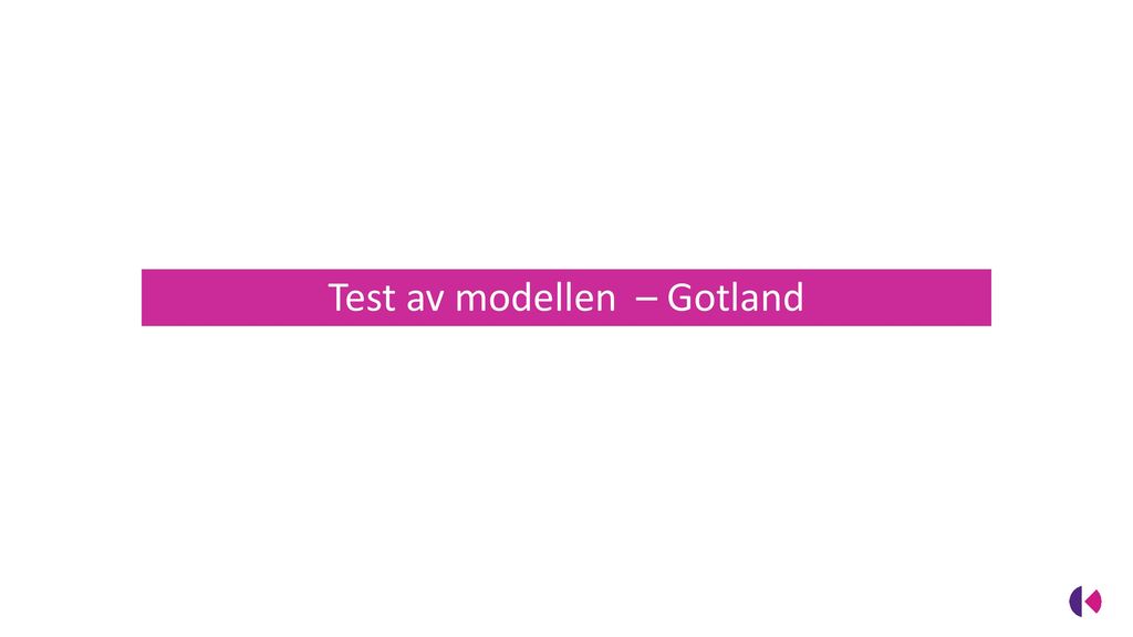 Test av modellen – Gotland