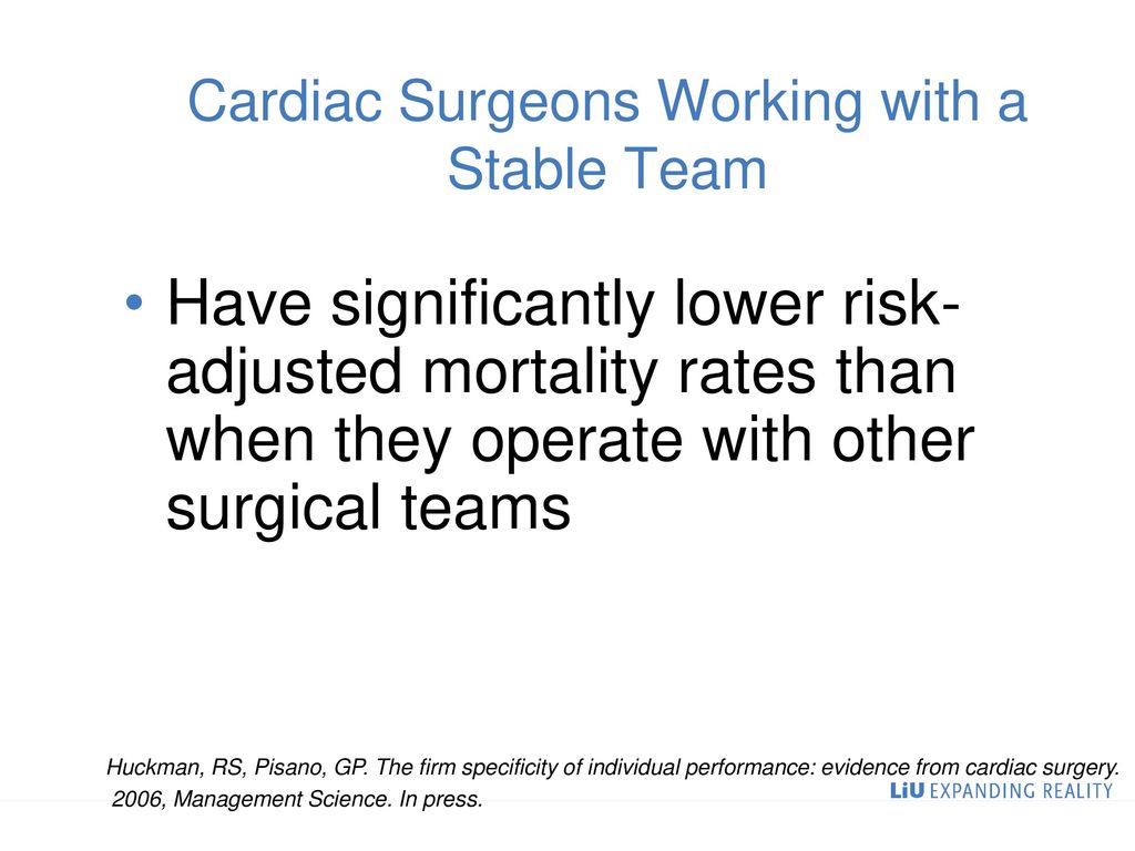 Cardiac Surgeons Working with a Stable Team