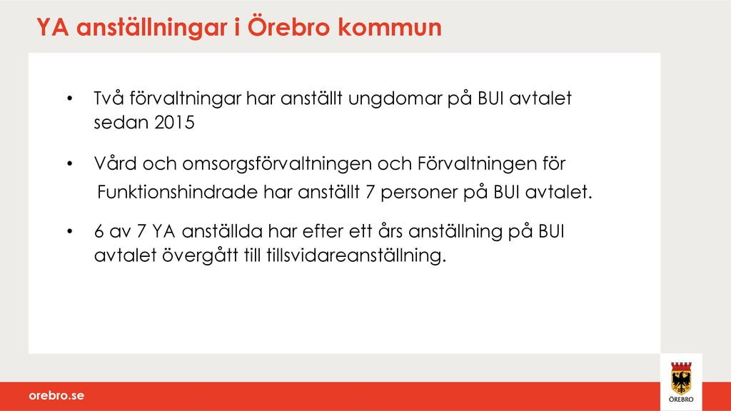 YA anställningar i Örebro kommun