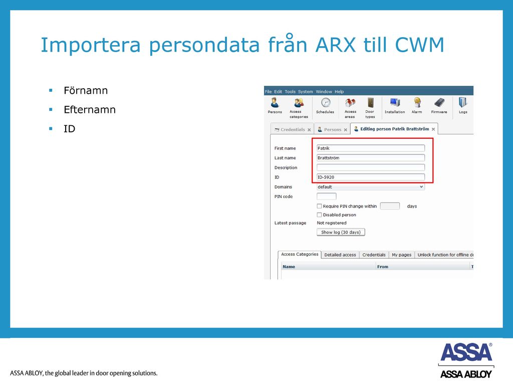 Importera persondata från ARX till CWM