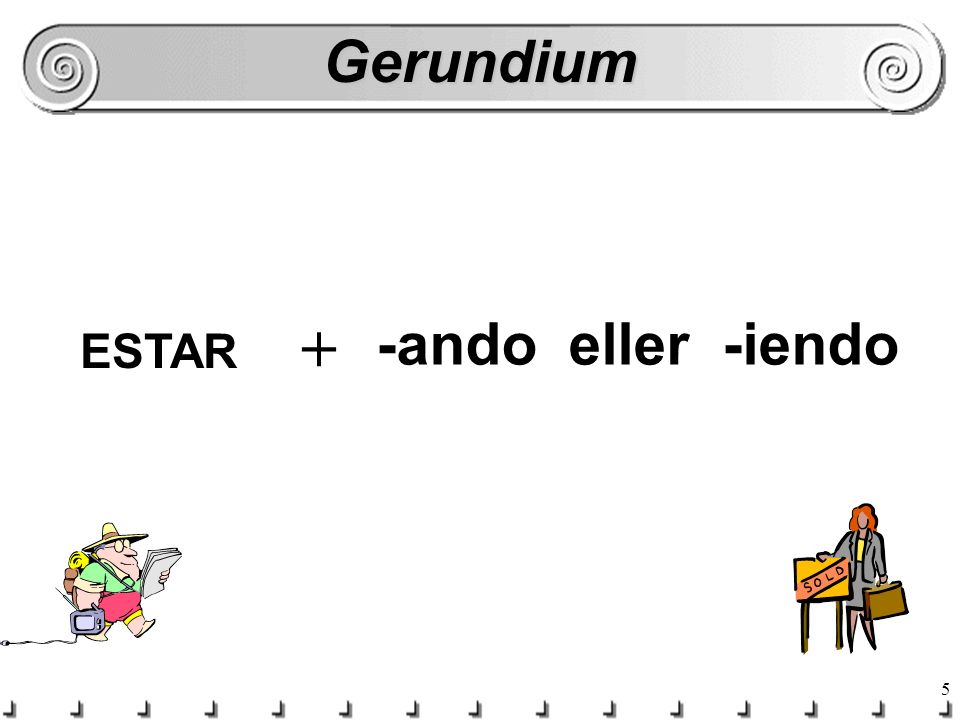 Gerundium + -ando eller -iendo ESTAR