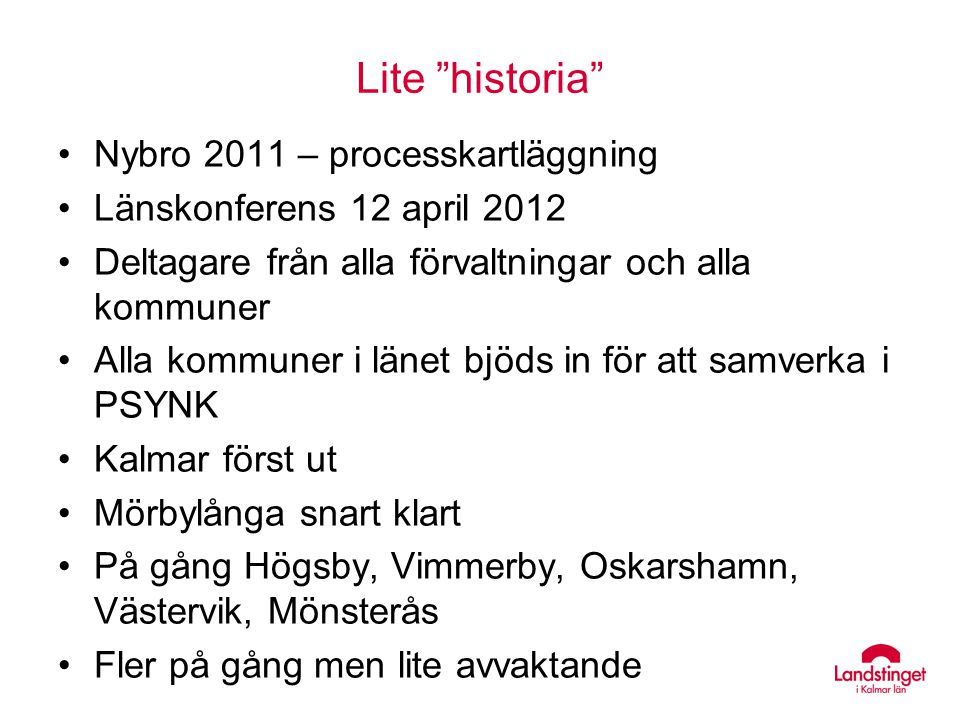 Lite historia Nybro 2011 – processkartläggning