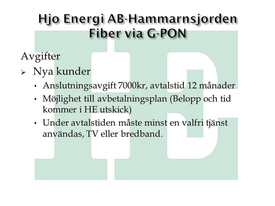 Hjo Energi AB-Hammarnsjorden Fiber via G-PON