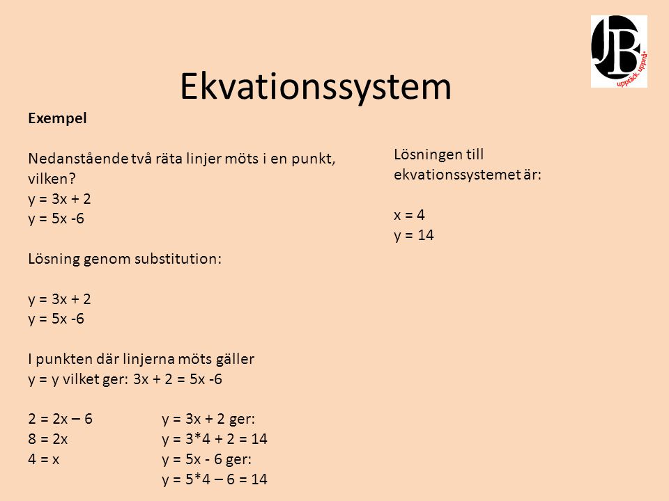 Ekvationssystem Exempel