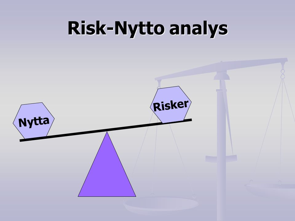 Risk-Nytto analys Nytta Risker