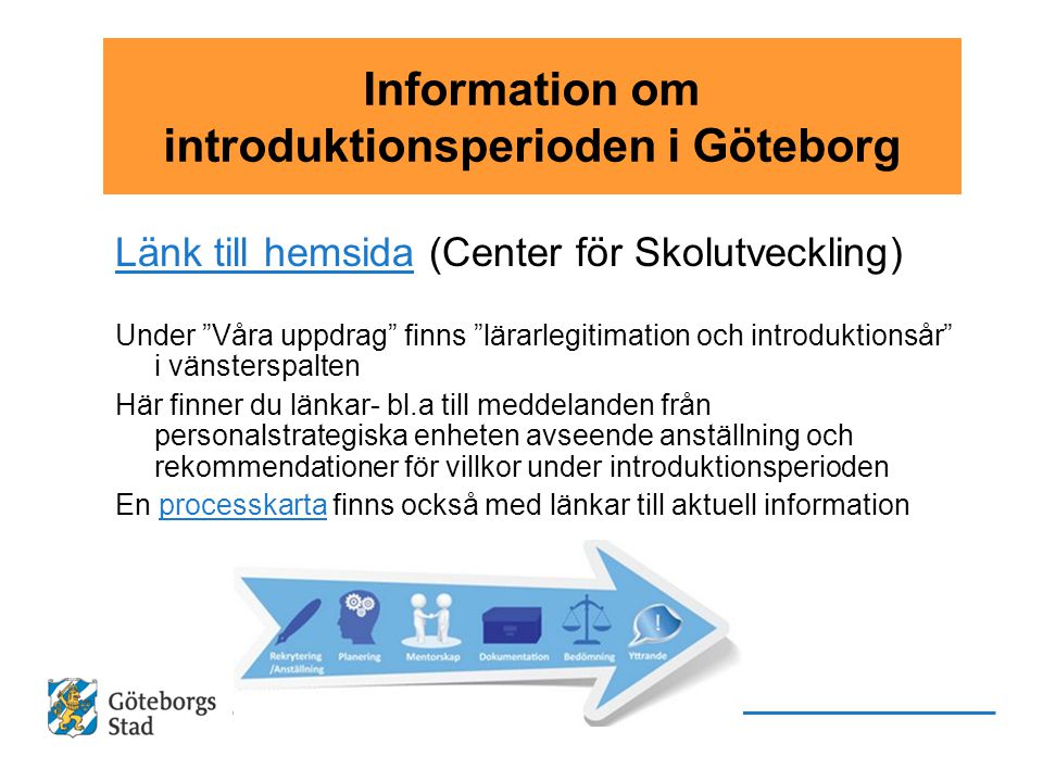 Information om introduktionsperioden i Göteborg