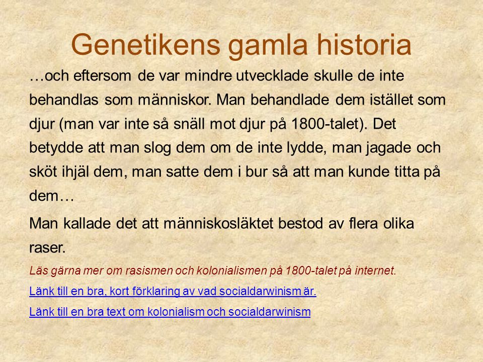 Genetikens gamla historia