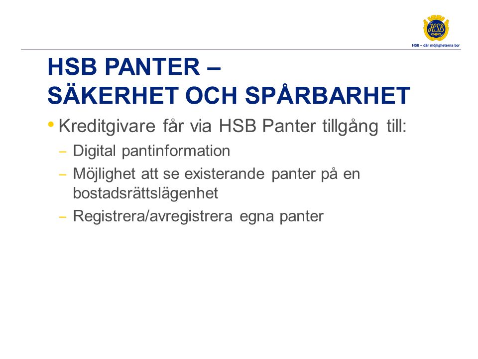 HSB panter – säkerhet och spårbarhet