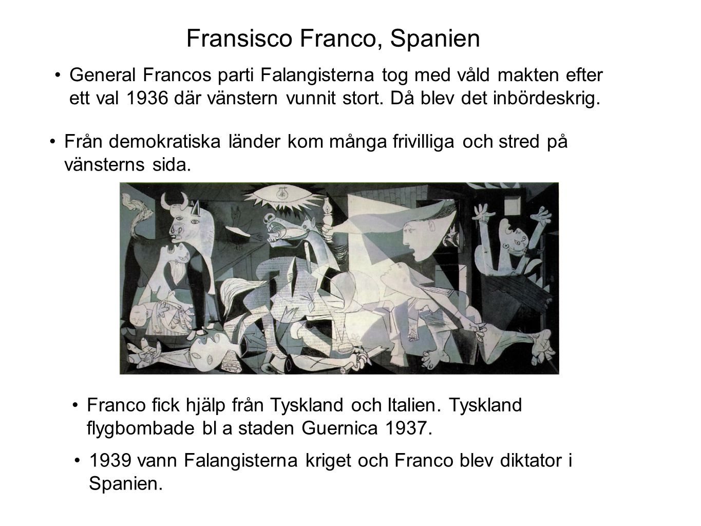 Fransisco Franco, Spanien