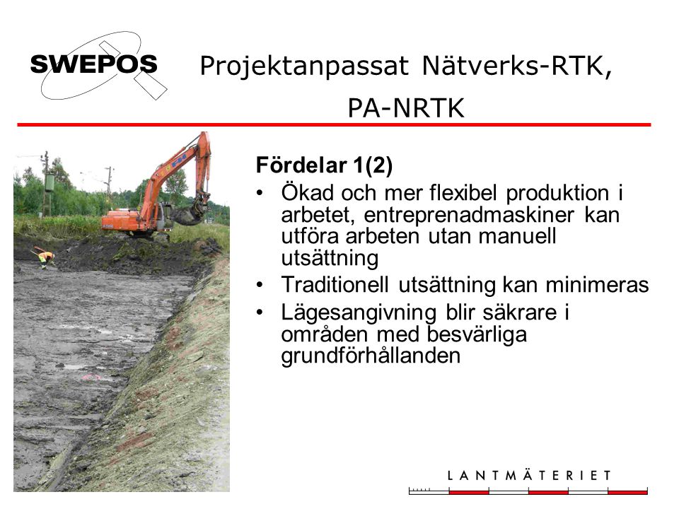 Projektanpassat Nätverks-RTK, PA-NRTK