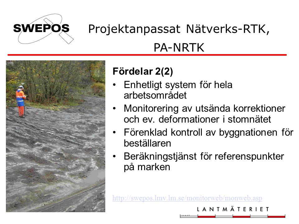 Projektanpassat Nätverks-RTK, PA-NRTK