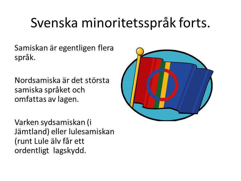 Svenska minoritetsspråk forts.