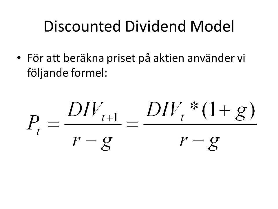 Discounted Dividend Model