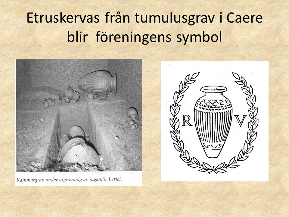Etruskervas från tumulusgrav i Caere blir föreningens symbol