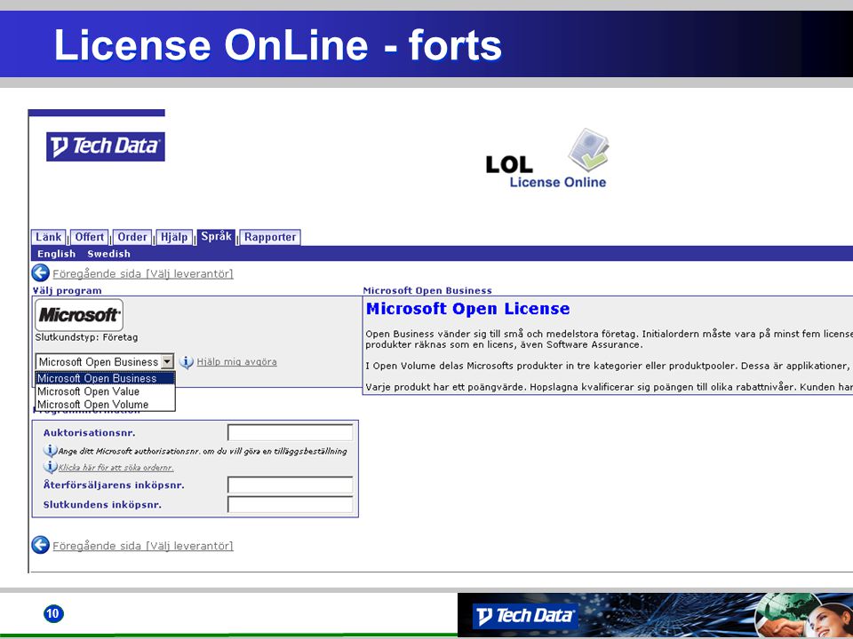 License OnLine - forts