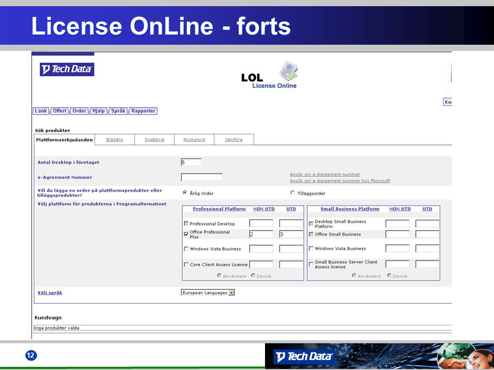 License OnLine - forts