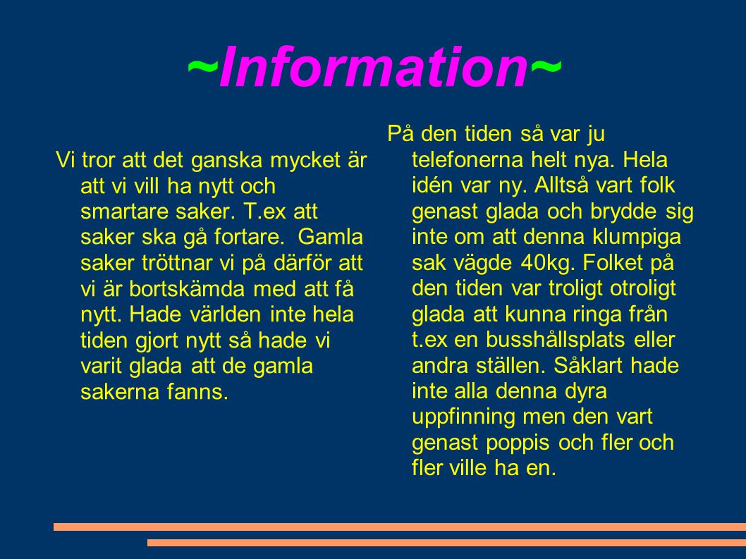 ~Information~