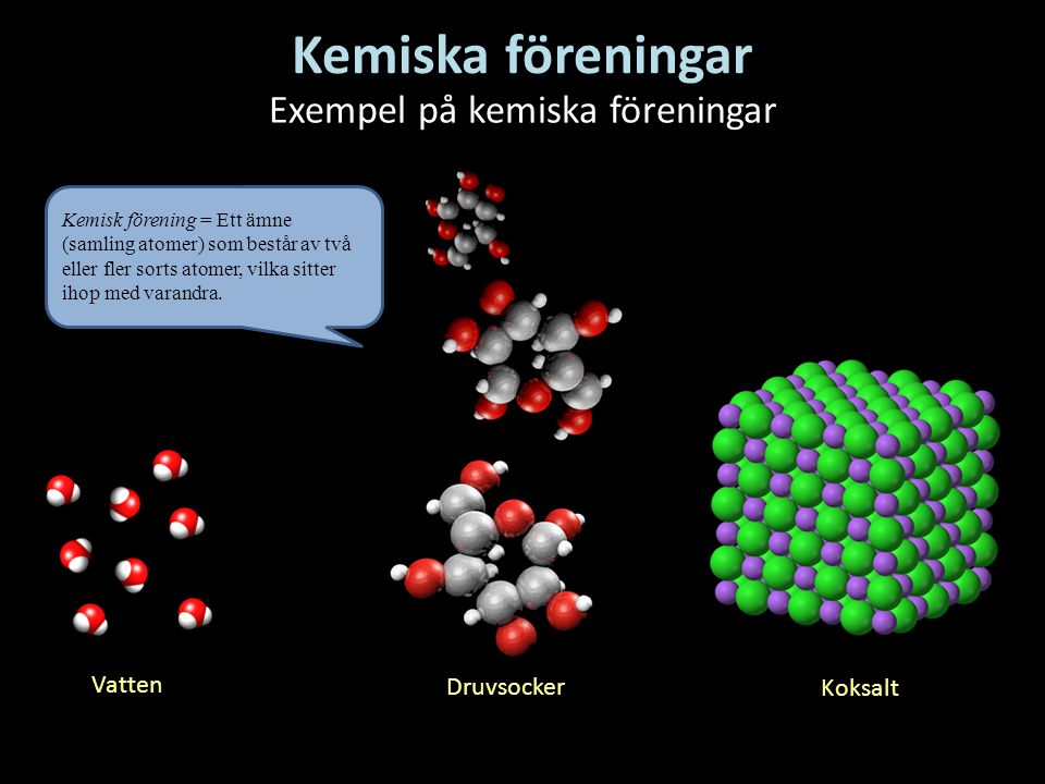 Exempel på kemiska föreningar