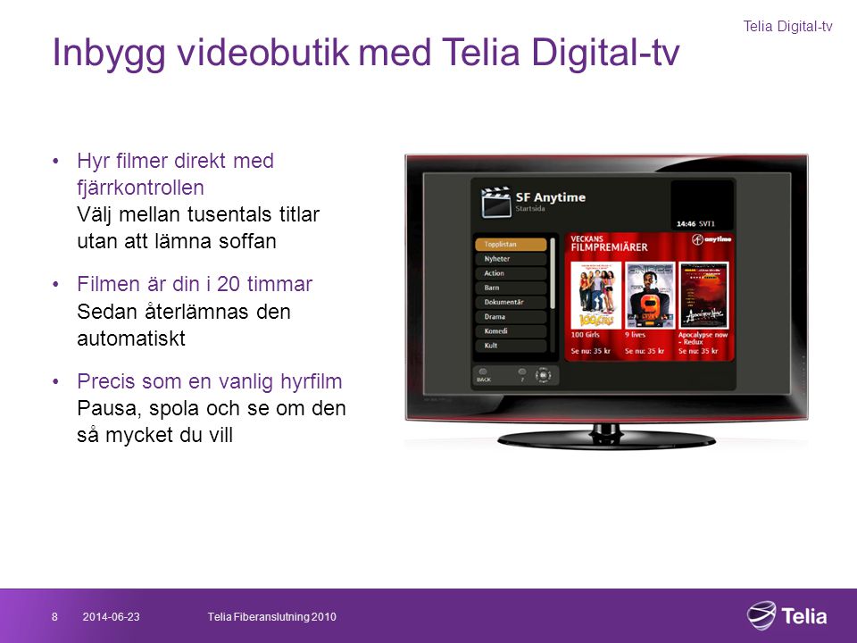 Inbygg videobutik med Telia Digital-tv