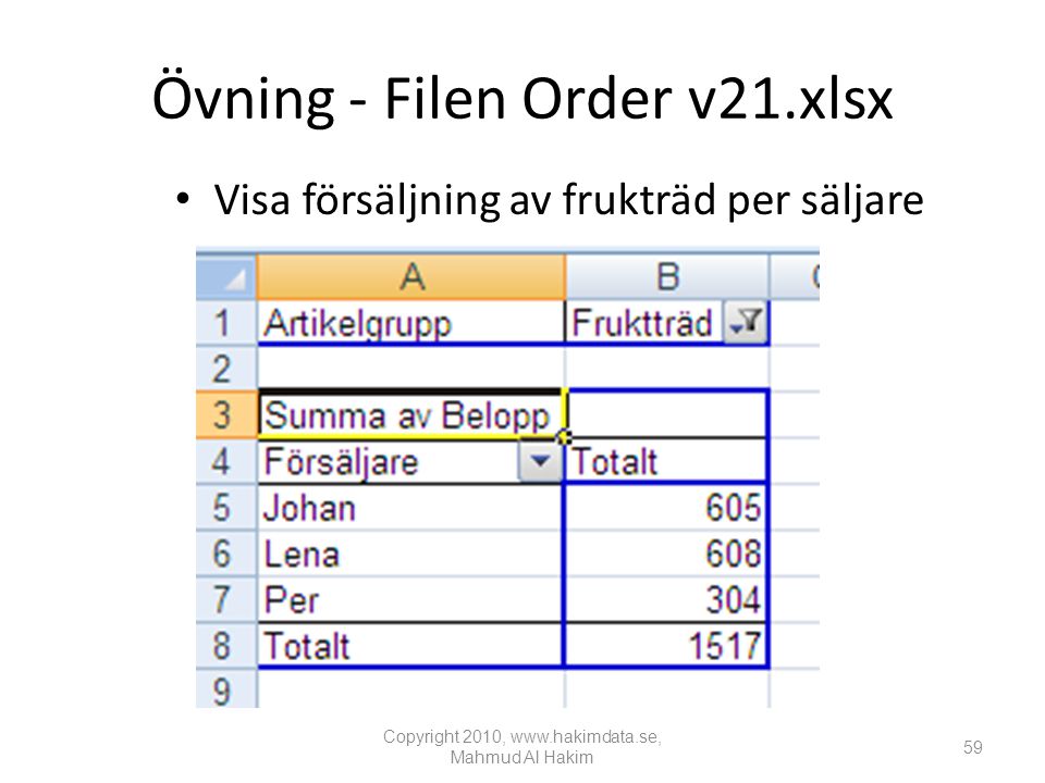 Övning - Filen Order v21.xlsx