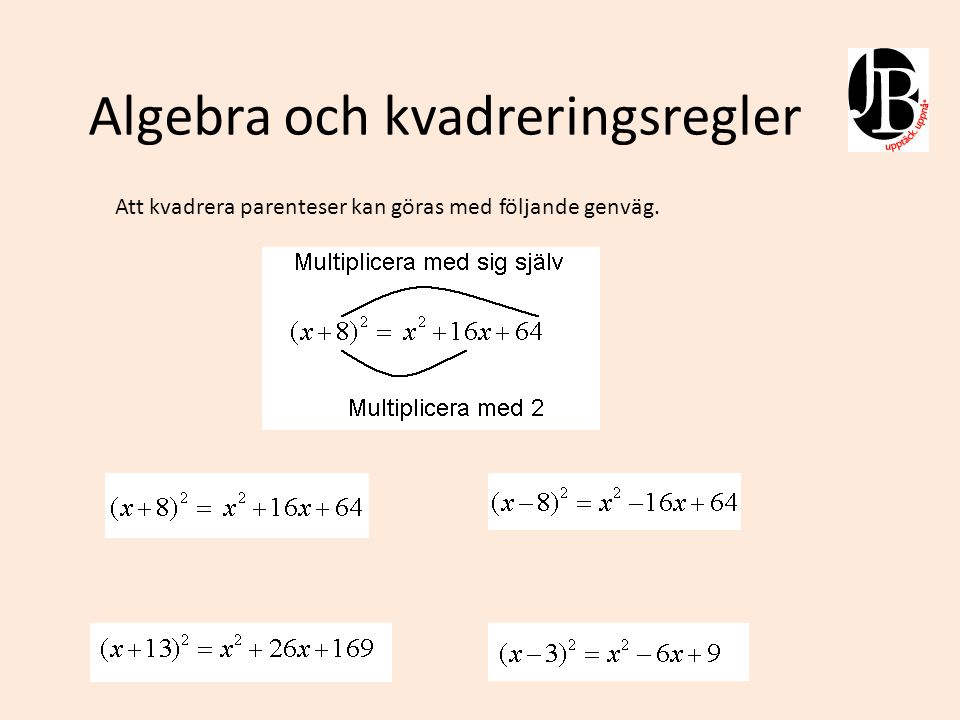 Algebra och kvadreringsregler