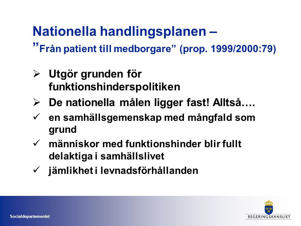 Nationella handlingsplanen – Från patient till medborgare (prop