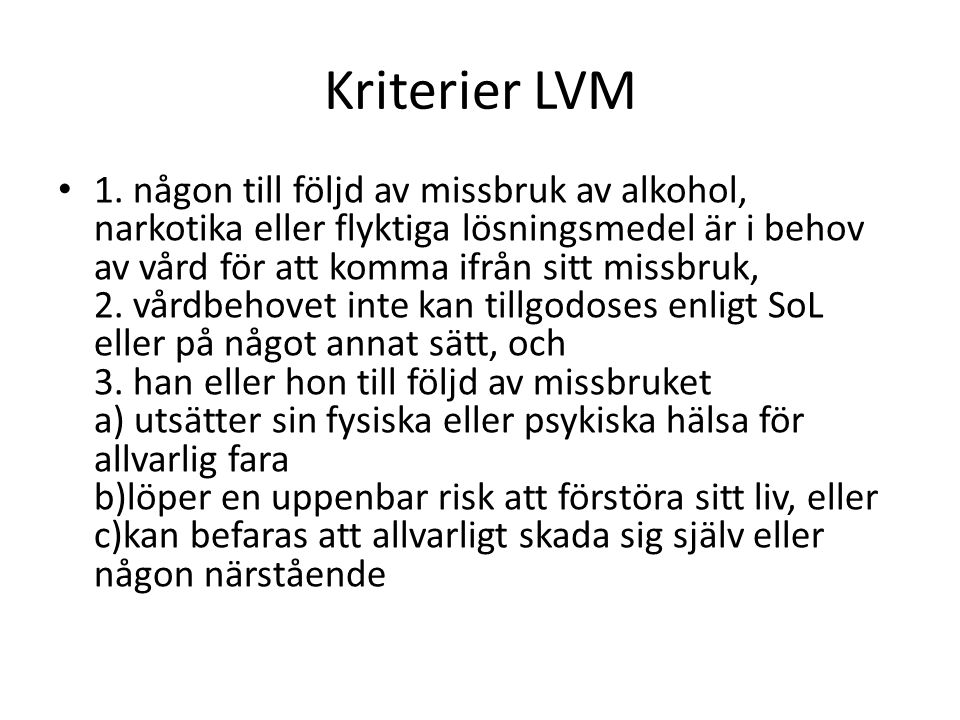 Kriterier LVM