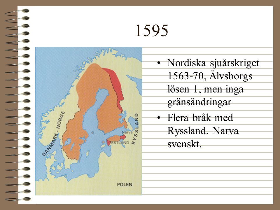 1595 Nordiska sjuårskriget , Älvsborgs lösen 1, men inga gränsändringar.