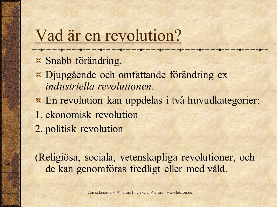 Vad är en revolution Snabb förändring.
